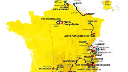 2022 Tour de France x route map