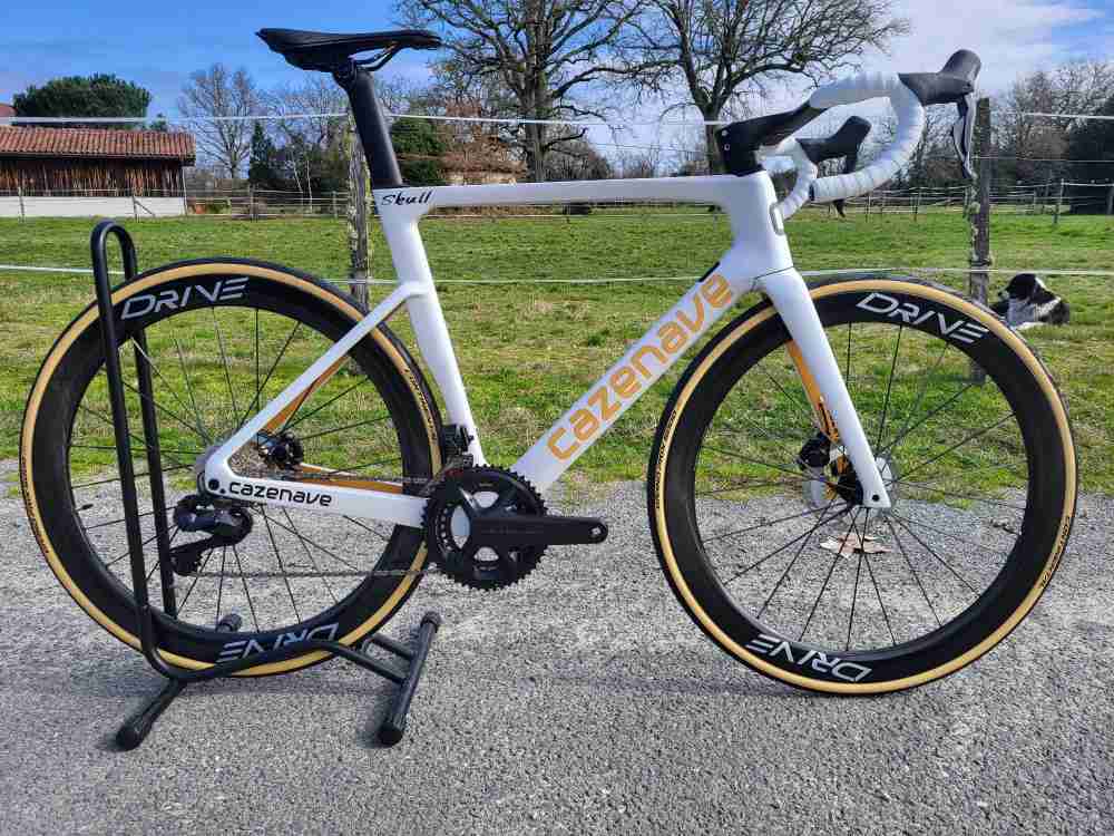 A Cazenave Skull Disc Brake Road Bike with Shimano Groupset and Lightweight Carbon Wheelsets